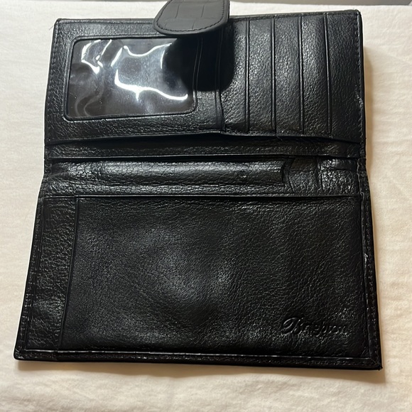 BRIGHTON Black leather, crock embossed, with silver accents! - Picture 4 of 4